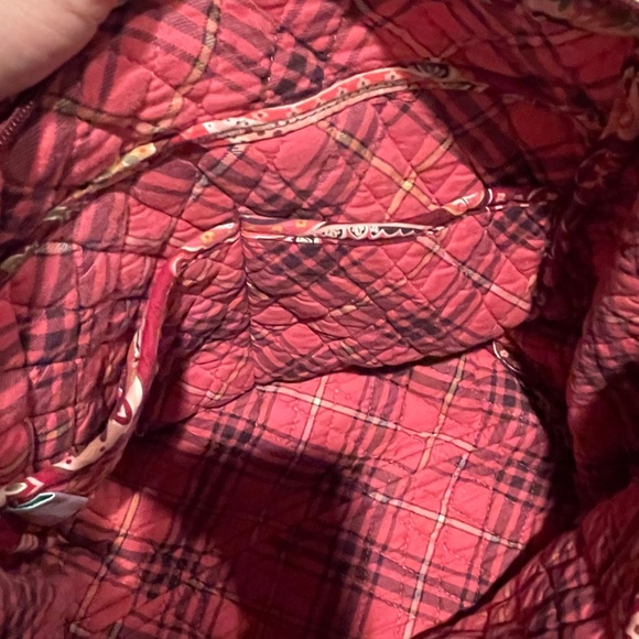 Vera Bradley vintage Piccadilly Plum Paisley Plaid Hobo bag Crossbody Purse - Picture 6 of 13